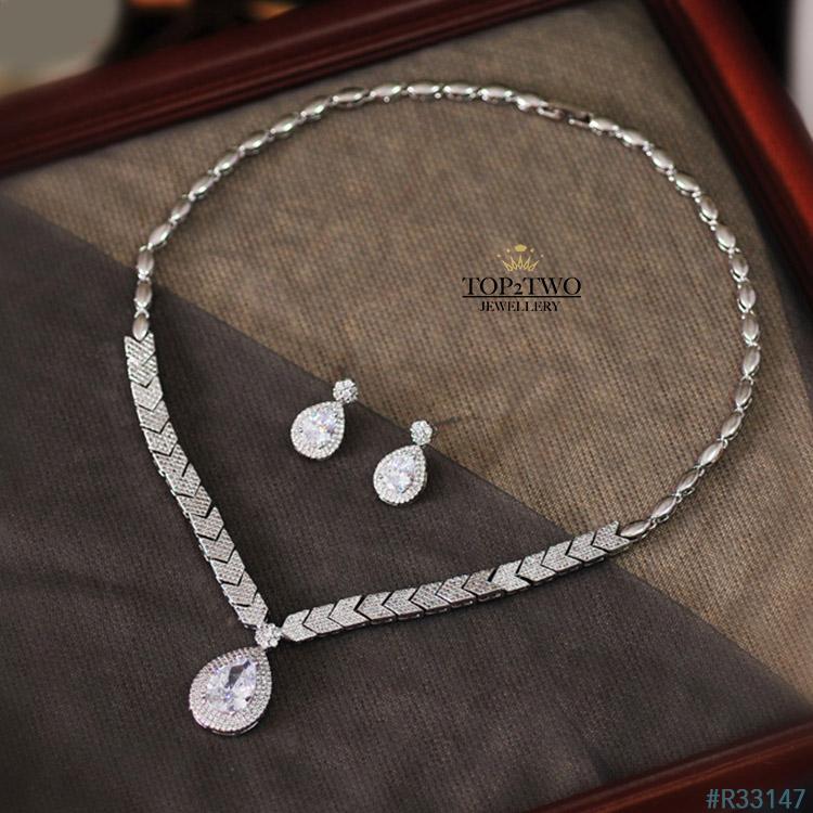 R33147 Earrings + Necklace (Two-piece ) S925 sterling silver
