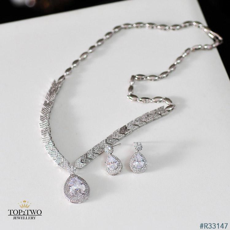 R33147 Earrings + Necklace (Two-piece ) S925 sterling silver