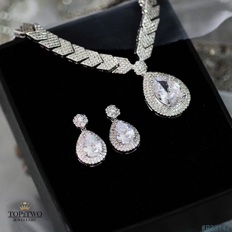 R33147 Earrings + Necklace (Two-piece ) S925 sterling silver