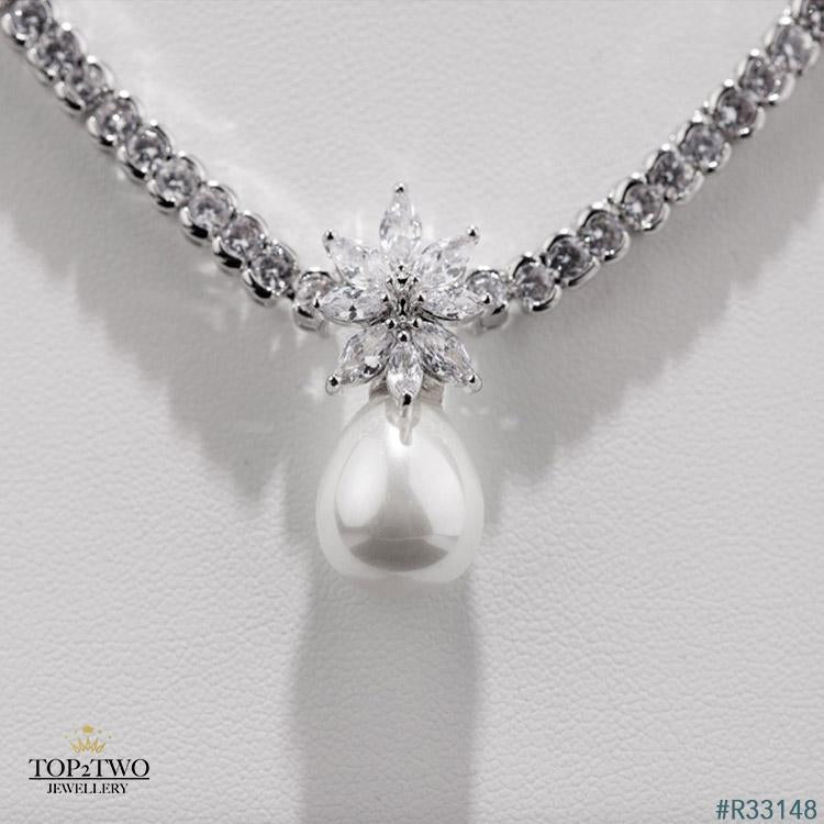 R33148 Earrings + Necklace (Two-piece )