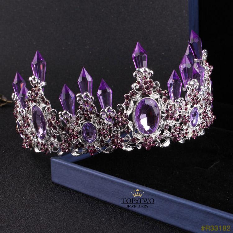 #R33182 Crown + Earrings + Necklace (Three-piece )