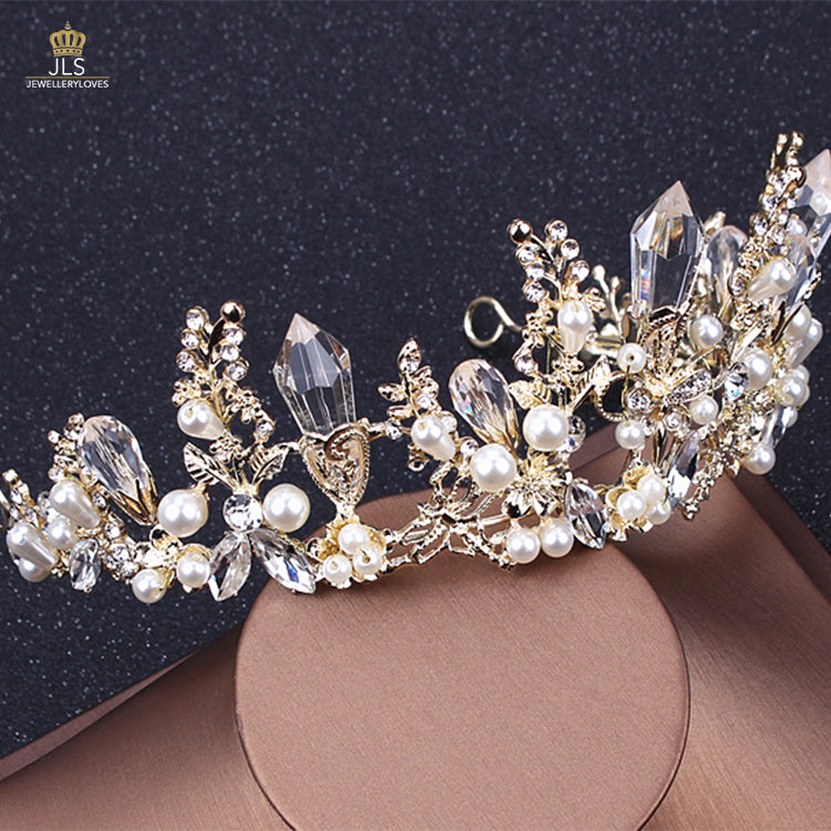 #R33253 Crown + Earrings + Necklace (Three-piece )