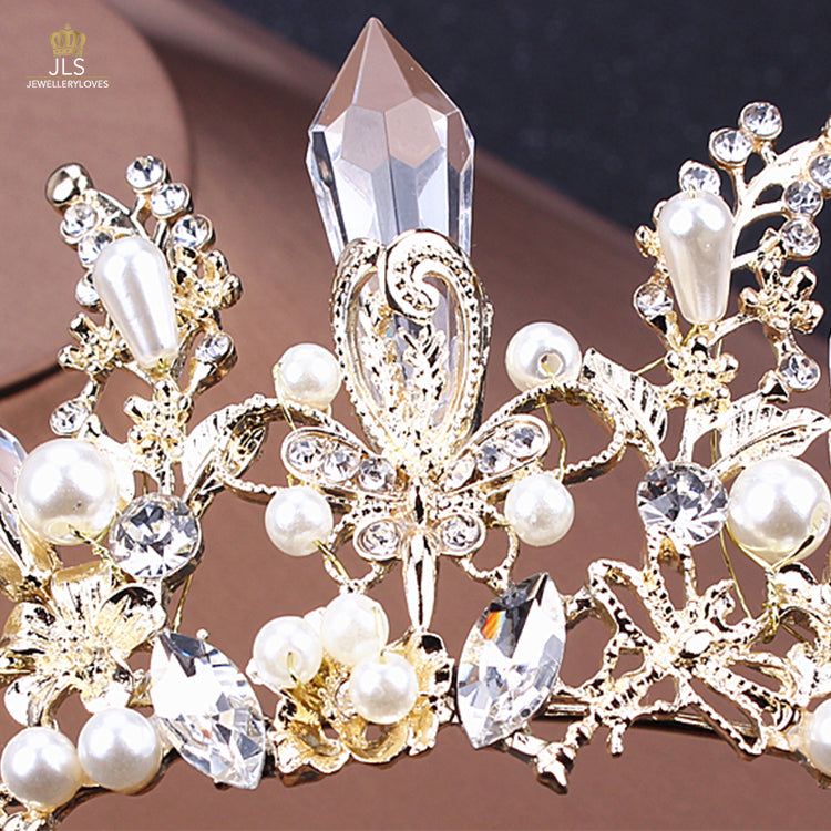 #R33253 Crown + Earrings + Necklace (Three-piece )