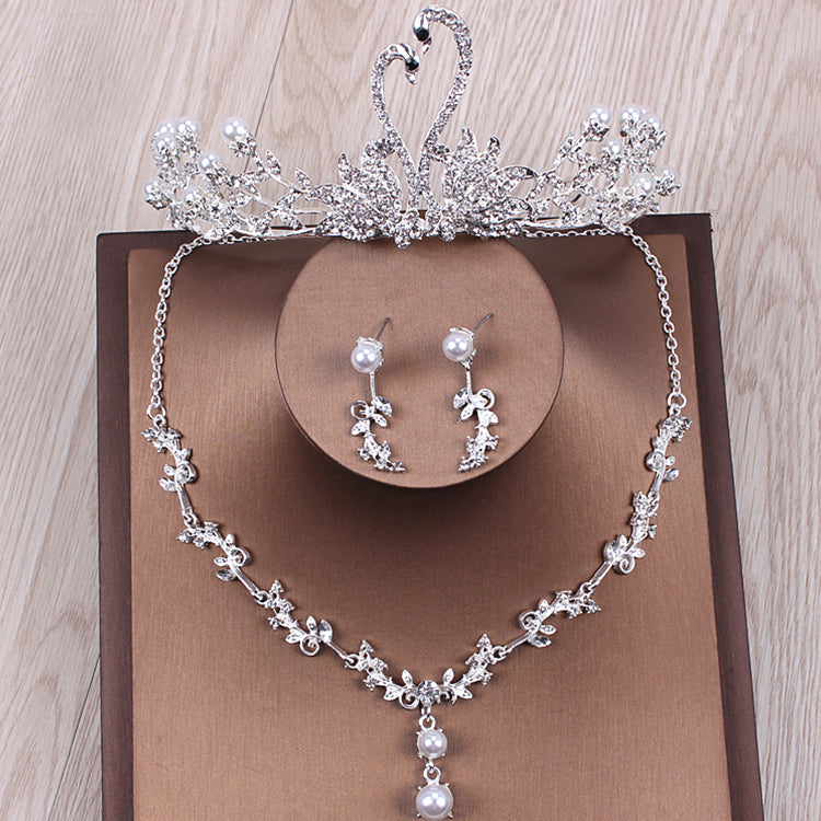 #R33254 Crown + Earrings + Necklace (Three-piece )