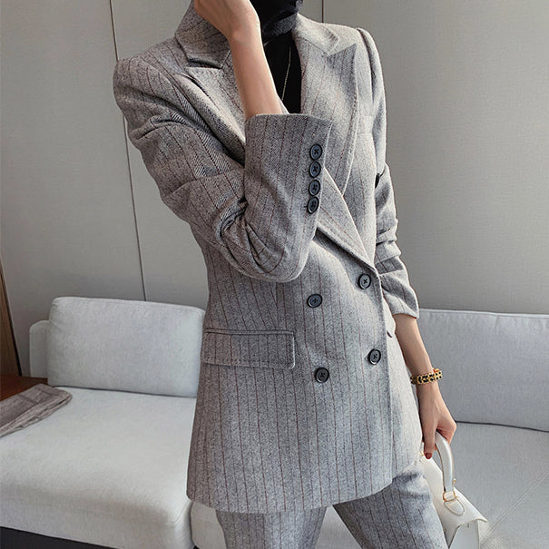 STRIPE SUIT BLAZER AND TROUSERS