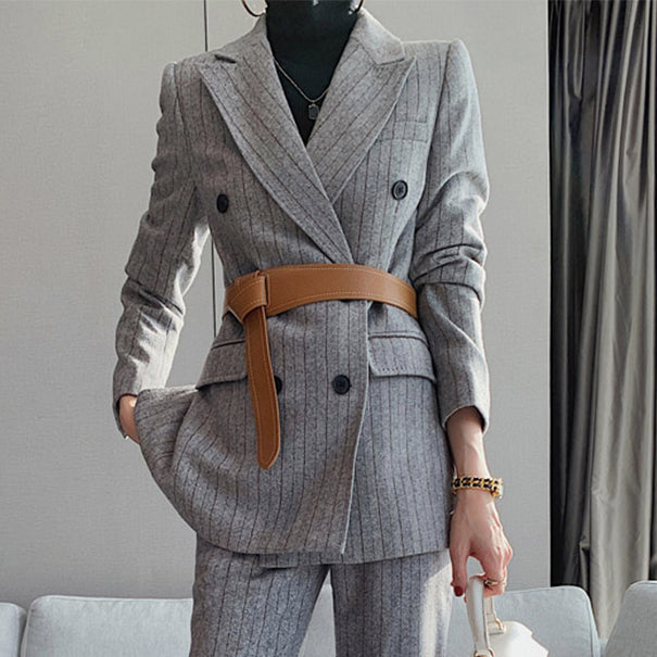 STRIPE SUIT BLAZER AND TROUSERS