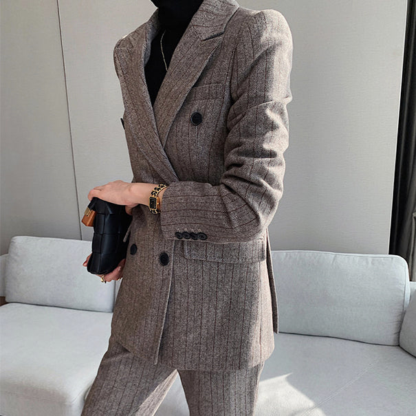 STRIPE SUIT BLAZER AND TROUSERS