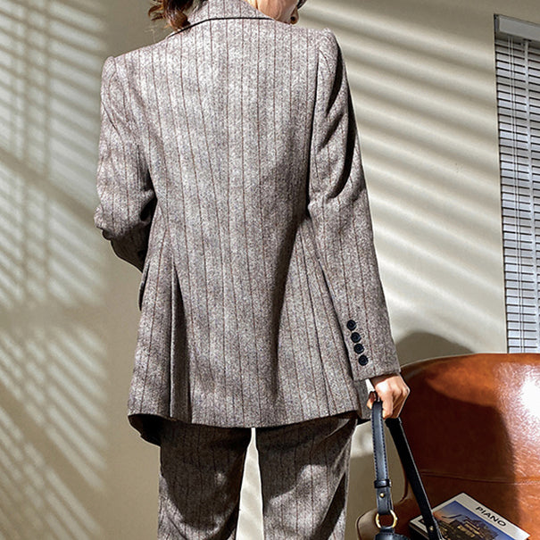 STRIPE SUIT BLAZER AND TROUSERS