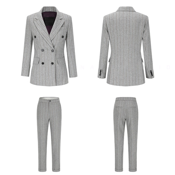 STRIPE SUIT BLAZER AND TROUSERS