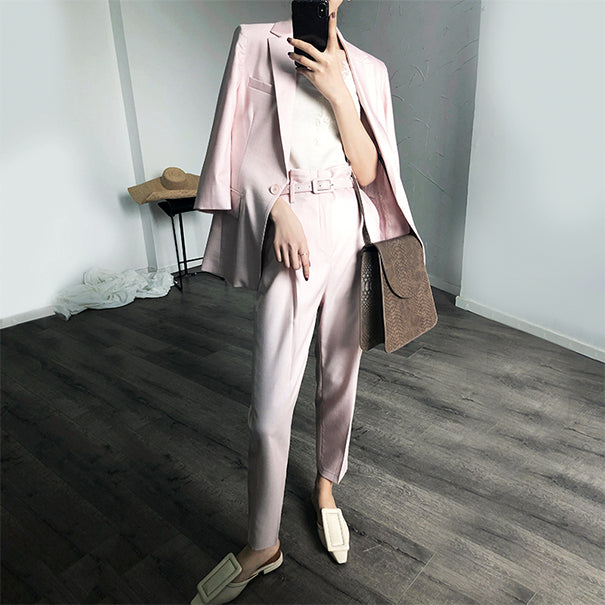 SUIT 3/4 SLEEVES BLAZER AND TROUSERS