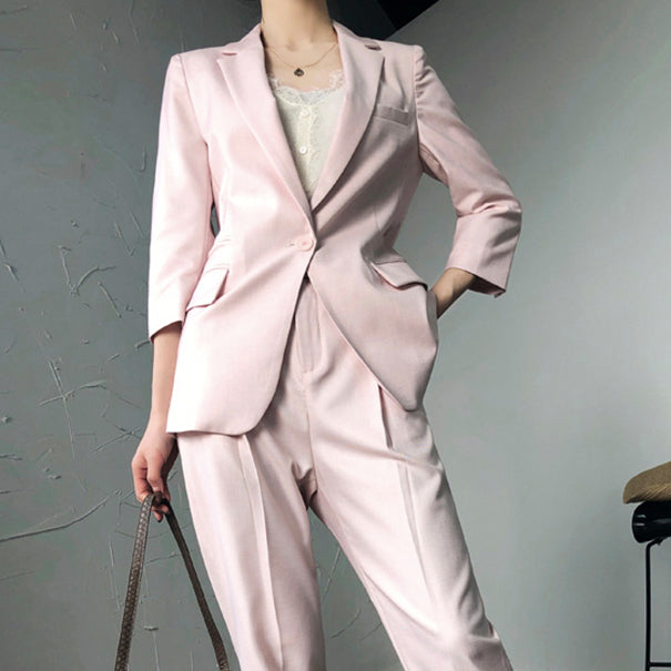 SUIT 3/4 SLEEVES BLAZER AND TROUSERS