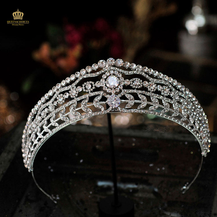 #TQ2074 Crown + Earrings + Necklace (Three-piece )