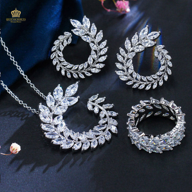 #TQ2077 Bracelet + Earrings + Necklace + Ring (Four-piece )