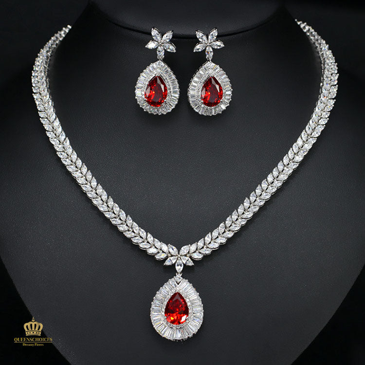 #TQ2093 Earrings + Necklace (Two-piece )