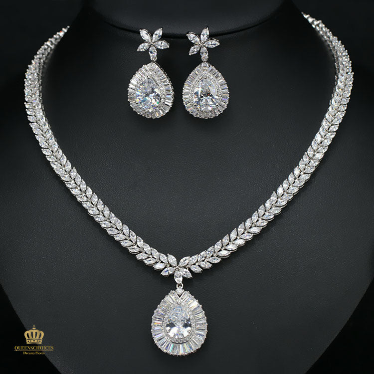 #TQ2093 Earrings + Necklace (Two-piece )