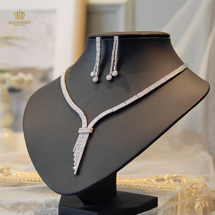 #TQ2096 Earrings + Necklace (Two-piece )