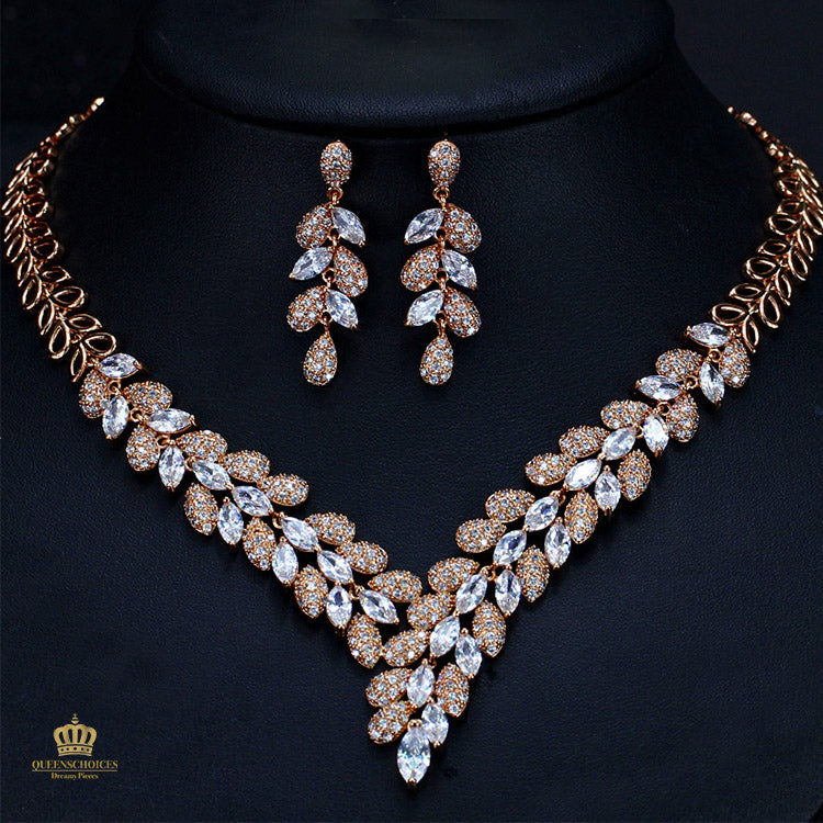 #TQ2105 Earrings + Necklace (Two-piece )