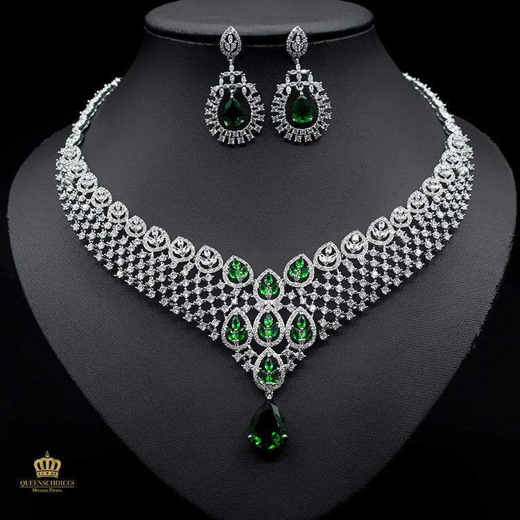 #TQ2106 Earrings + Necklace (Two-piece )