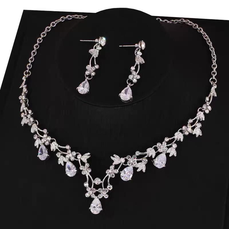 #TQ2125 Crown + Earrings + Necklace (Three-piece )