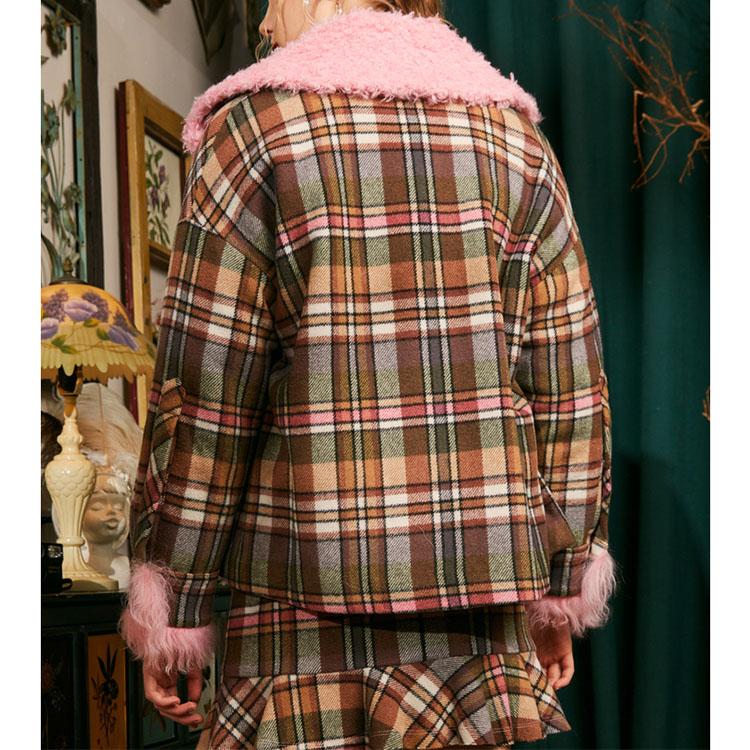 Plaid wool woolen jacket