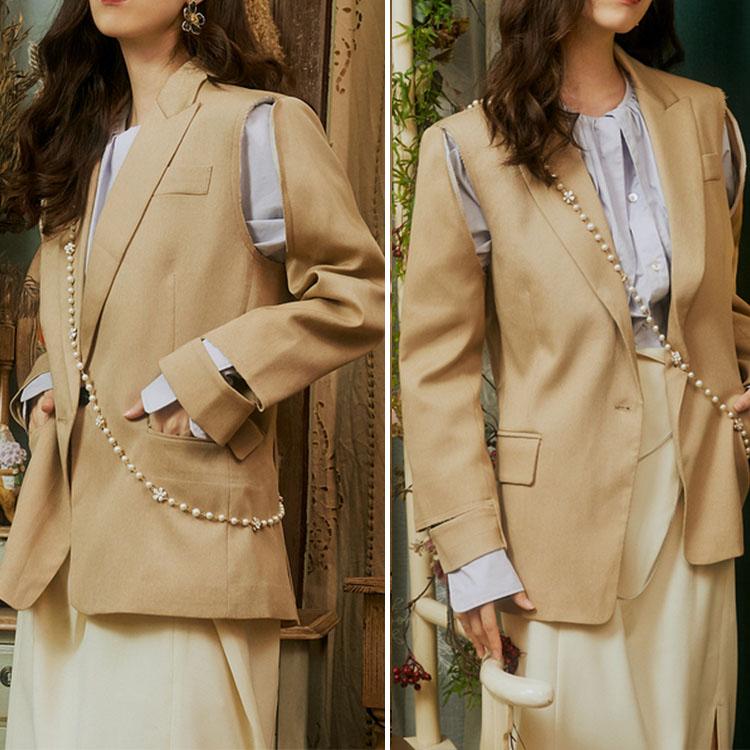 Stitching hole all-match jacket