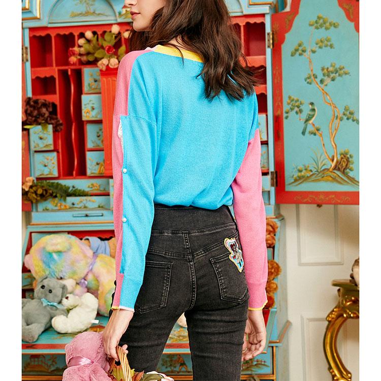 V-neck wool sweater top