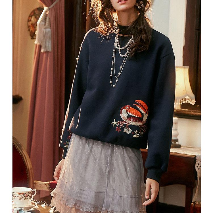 Heavy industry beaded sequin design top