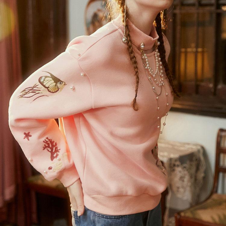 Heavy industry beaded sequin design top