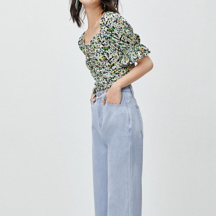 Floral puff sleeve top