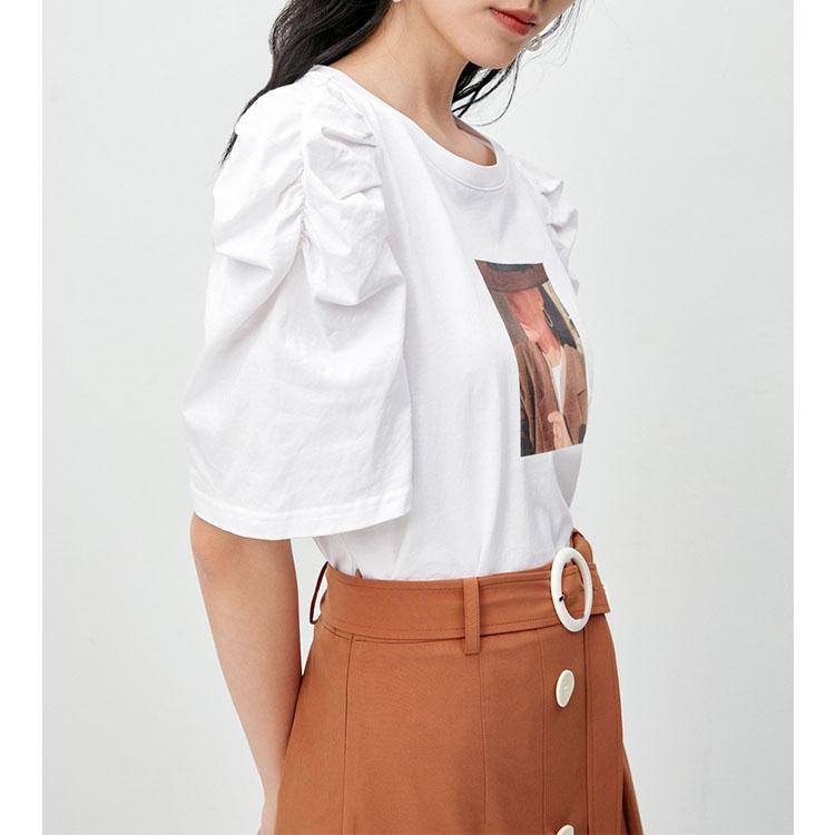 Puff sleeve print top