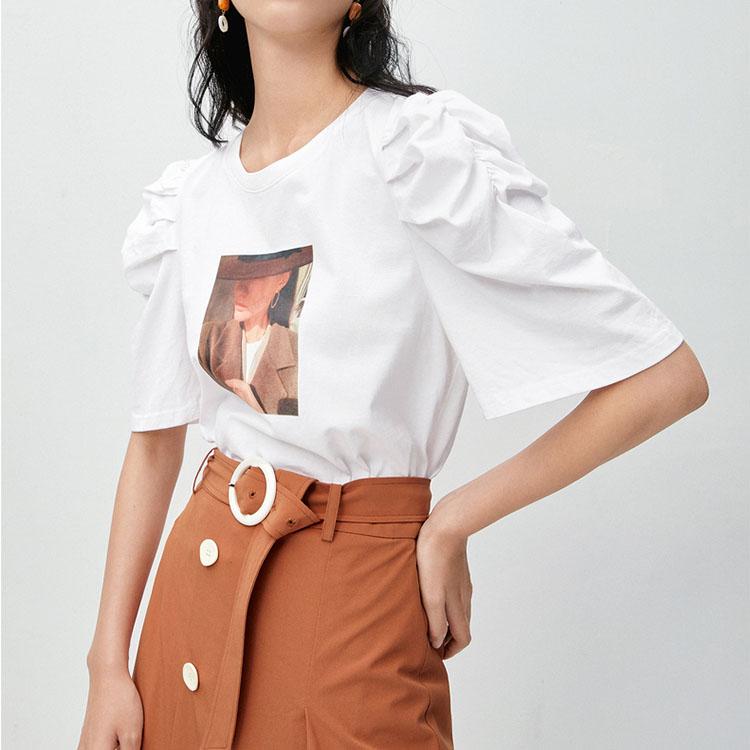 Puff sleeve print top