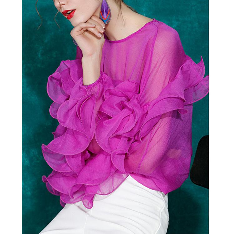 Ruffled chiffon top