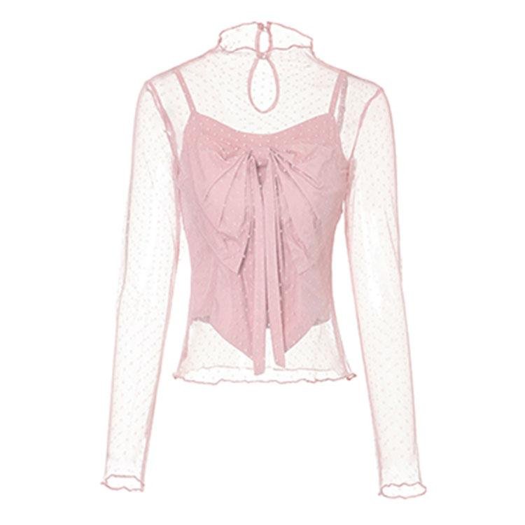 Polka dot mesh top - DresseslovesOOTD