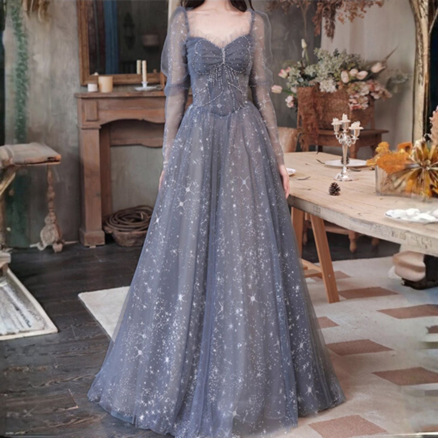SKY LUXURY EVENING DRESS #5527