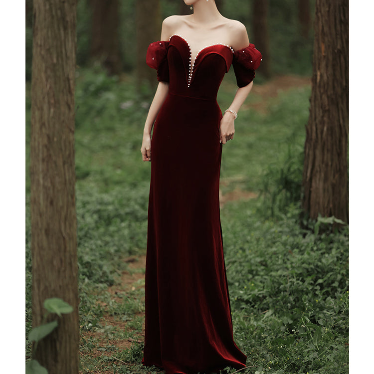 #30065 BEADED BANDEAU WRAP EVENING DRESS