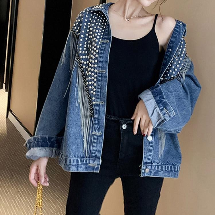 5028 Tassel Diamond Rivets Jacket - DresseslovesOOTD