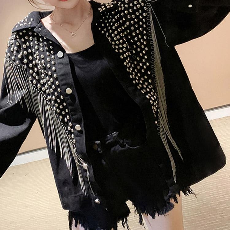 5028 Tassel Diamond Rivets Jacket - DresseslovesOOTD