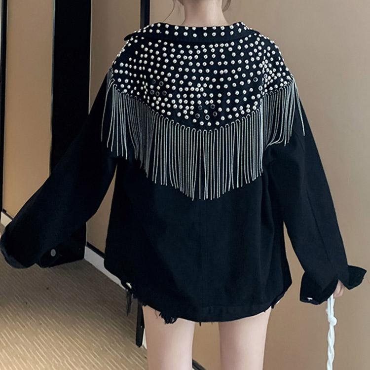 5028 Tassel Diamond Rivets Jacket - DresseslovesOOTD