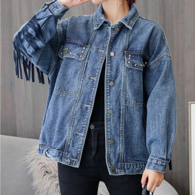 5031 Embroidered Tassel Denim Jacket - DresseslovesOOTD