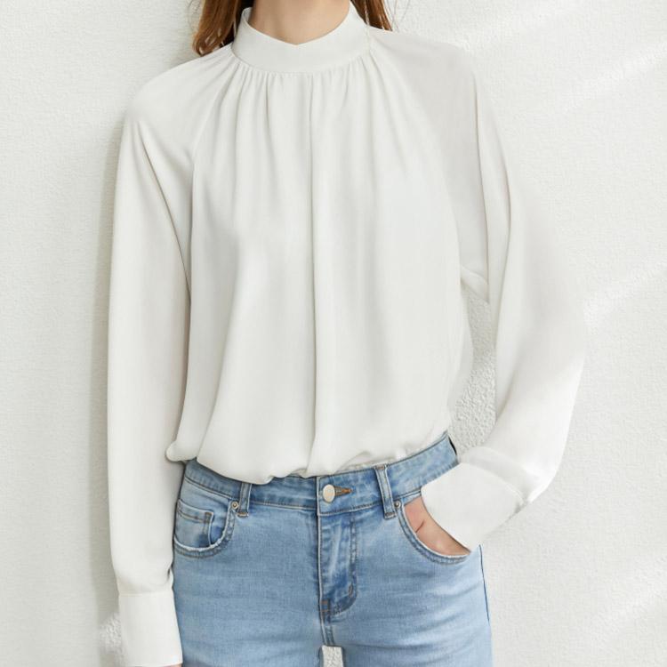 5042 Stand Collar Chiffon Shirt - DresseslovesOOTD