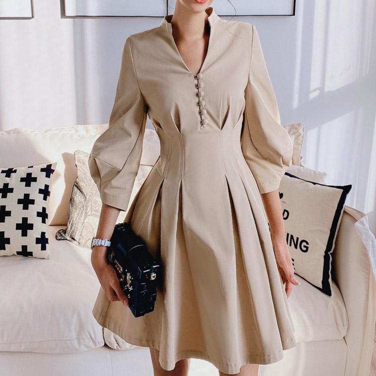 #5044 Lantern Sleeve Dress