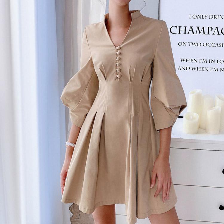 #5044 Lantern Sleeve Dress