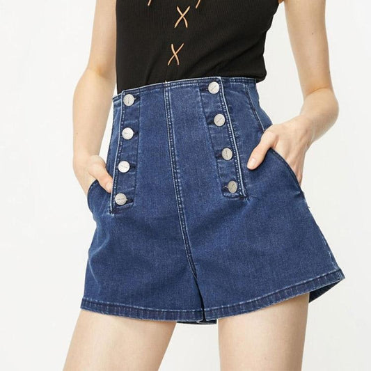5047 High Waist Denim Shorts - DresseslovesOOTD