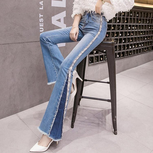 5050 Embroidery Bead Jeans Trousers - DresseslovesOOTD