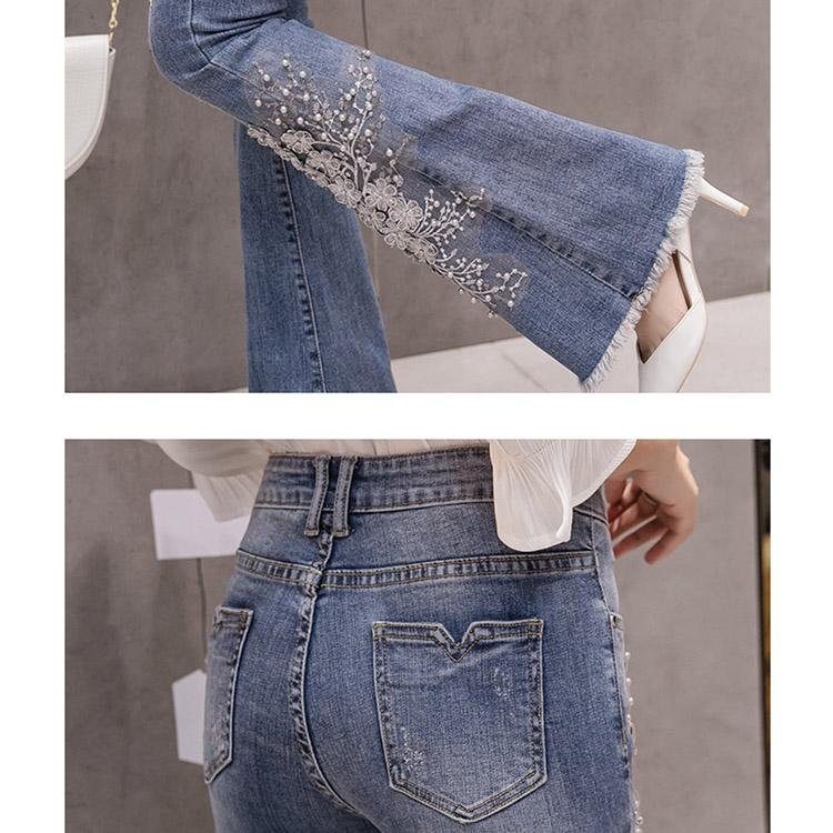 5052 Embroidered beaded Jeans Trousers - DresseslovesOOTD
