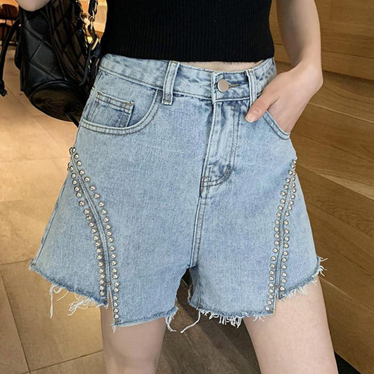 #5054 High Waist Denim Shorts