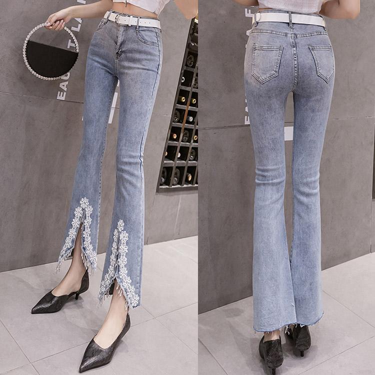 #5062 Embroidery Jeans Trousers