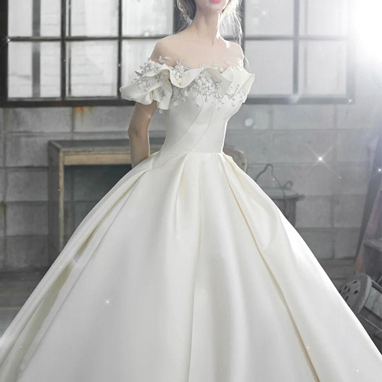 5140 OFF SHOULDER WEDDING DRESS - DresseslovesOOTD