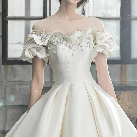 5140 OFF SHOULDER WEDDING DRESS - DresseslovesOOTD
