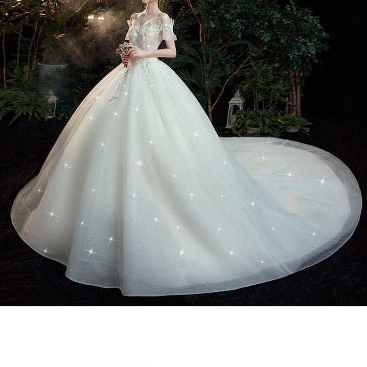5141 OFF SHOULDER WEDDING DRESS - DresseslovesOOTD